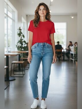 Kim Rogers Red Short Sleeve Crewneck Tee
